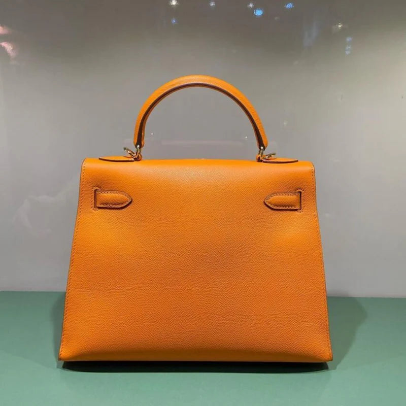 Bag 25 Brk HSS Cr / GryTr in Tg Orange with Brushed Gold Hardware